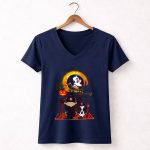 Snoopy And Charlie Brown Pumpkin Florida State Seminoles Halloween Moon 5 Womens V Neck.jpg
