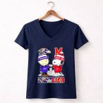 Snoopy And Charlie Brown Ravens X Maryland Terrapins Skyline 5 Womens V Neck