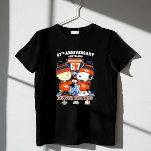 Snoopy And Charlie Brown The Peanuts Denver Broncos 67th Anniversary 1959 2026 1 T Shirt
