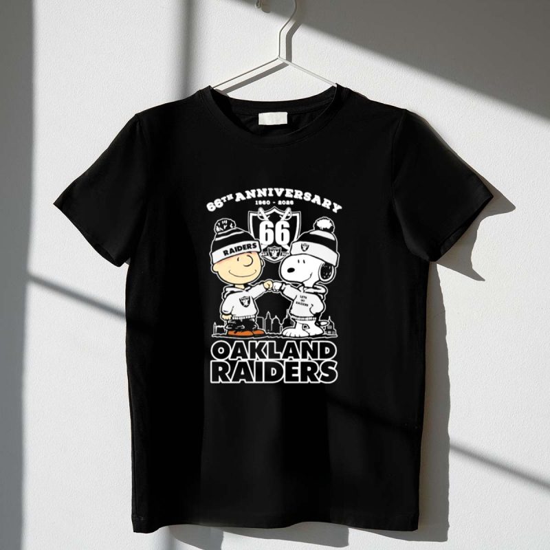 Snoopy And Charlie Brown The Peanuts Las Vegas Raiders 66Th Anniversary 1960 2026 1 T Shirt