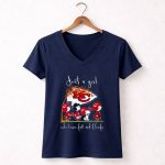 Snoopy And Friend Kansas City Chiefs Just A Girl 5 Womens V Neck