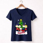 Snoopy And Friends Cleveland Guardians Christmas 5 Womens V Neck.jpg
