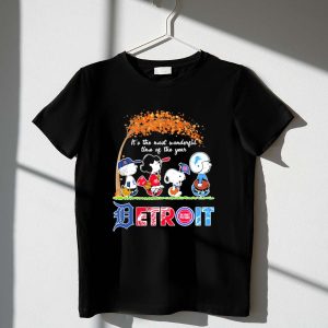 Snoopy And Friends The Peanuts It's The Most Wonderful Time Of The Year Detroit Team Sports Shirt