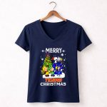 Snoopy And Friends Merry Auburn Tigers Christmas 5 Womens V Neck.jpg