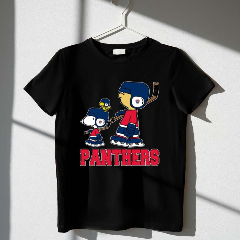 Snoopy And Friends Supporting Florida Panthers Hockey Fans 1 T Shirt.jpg