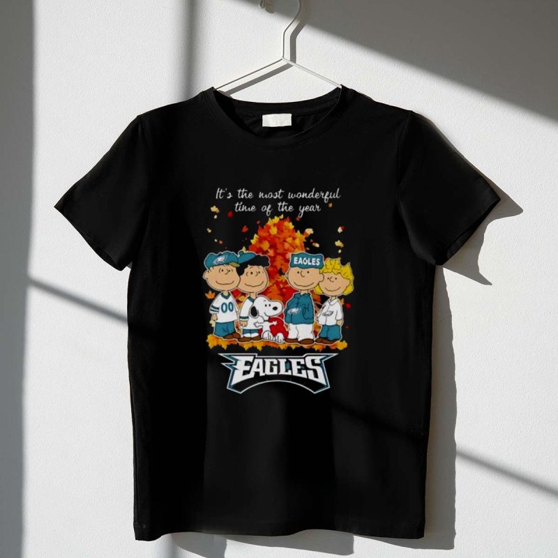 Snoopy And Friends X Philadelphia Eagles Its The Most Wonderful Time Of The Year Autumn 1 T Shirt