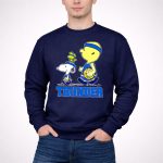 Snoopy And Oklahoma City Thunder Basketball Fans Walking With Woodstock 3 Sweatshirt