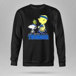 Snoopy And Oklahoma City Thunder Basketball Fans Walking With Woodstock 9 Hoodie