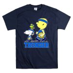 Snoopy And Oklahoma City Thunder Basketball Fans Walking With Woodstock T Shirt 7