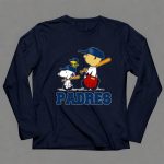 Snoopy And San Diego Padres Baseball Team Fans With Woodstock And Sports Equipment 6 Long Sleeves.jpg