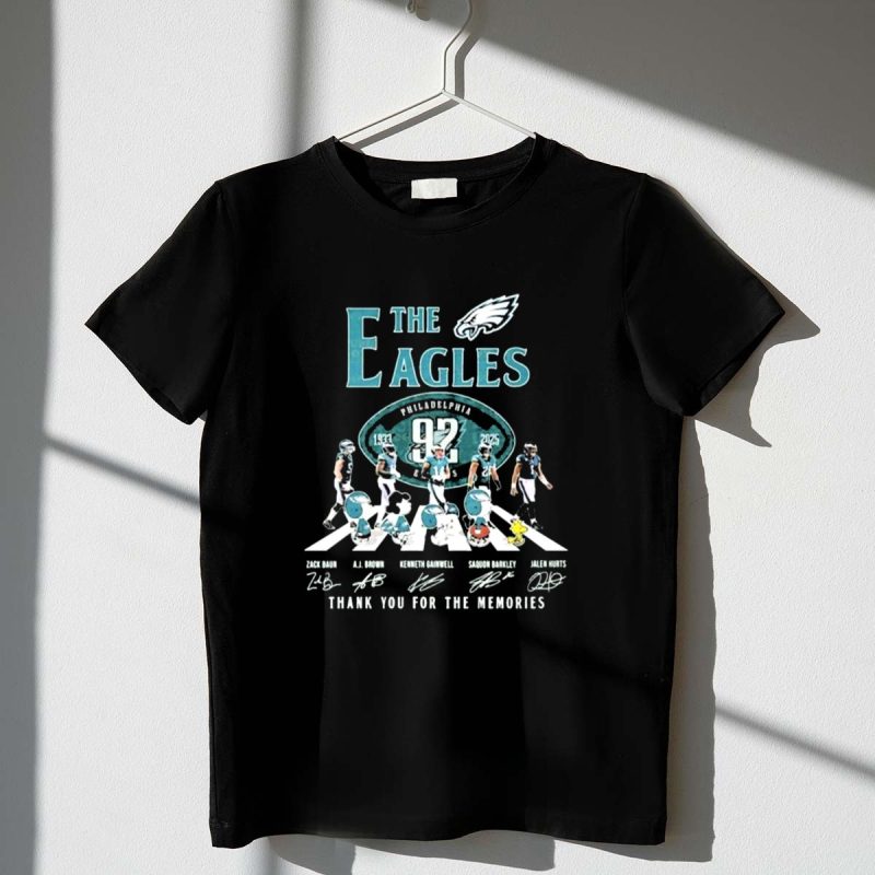 Snoopy And The Peanuts The Philadelphia Eagles 92Nd 1933 2025 Thank You For The Memories 1 T Shirt