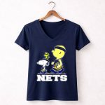Snoopy And Woodstock Brooklyn Nets Basketball Fans 5 Womens V Neck