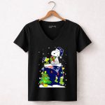 Snoopy And Woodstock Celebrate New England Patriots Christmas 7 Womens V Neck