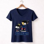 Snoopy And Woodstock Columbus Blue Jackets Hockey Fans 5 Womens V Neck.jpg