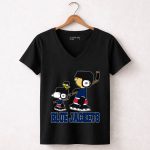 Snoopy And Woodstock Columbus Blue Jackets Hockey Fans 7 Womens V Neck.jpg