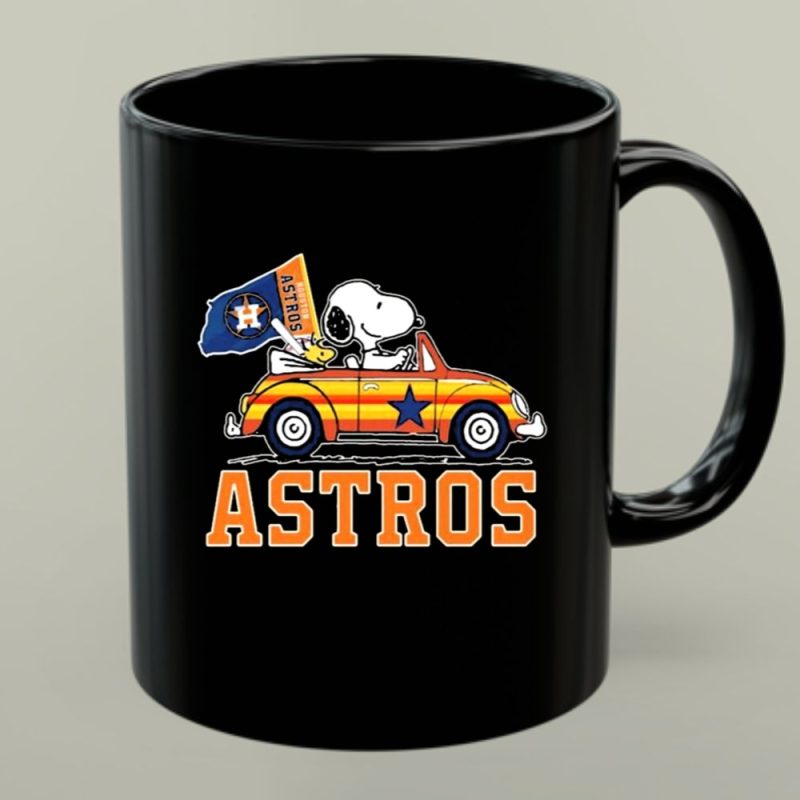 Snoopy And Woodstock Driving Car Houston Astros Flag 1 Mug.jpg