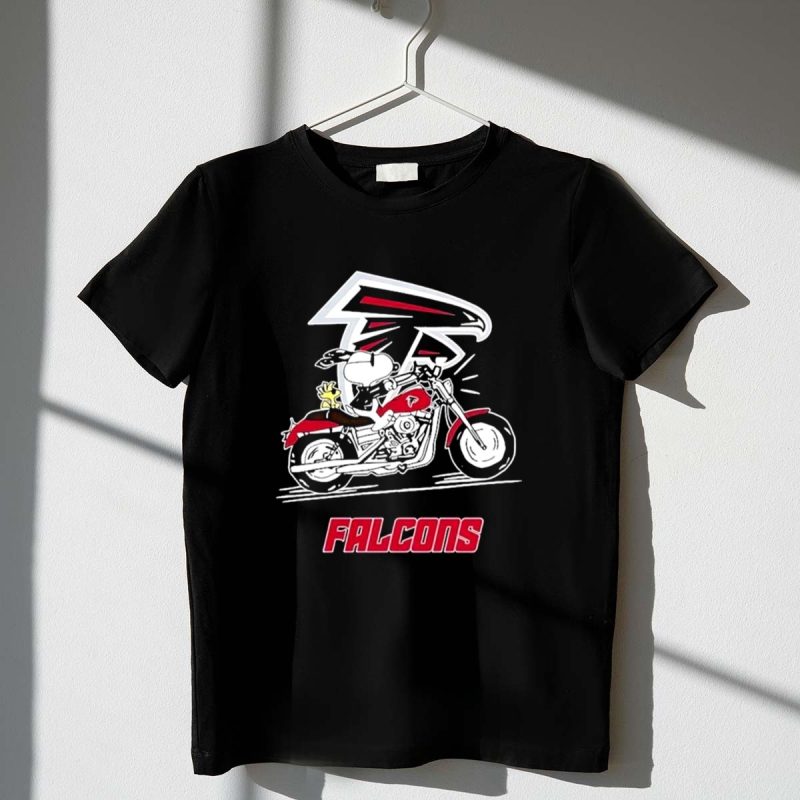 Snoopy And Woodstock Driving Motorbike Atlanta Falcons 1 T Shirt