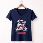 Snoopy And Woodstock Driving Motorbike Atlanta Falcons 5 Womens V Neck