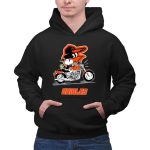Snoopy And Woodstock Driving Motorbike Baltimore Orioles 2 Hoodie