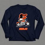 Snoopy And Woodstock Driving Motorbike Baltimore Orioles 6 Long Sleeves