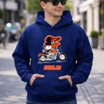 Snoopy And Woodstock Driving Motorbike Baltimore Orioles 8 Hoodie