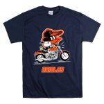 Snoopy And Woodstock Driving Motorbike Baltimore Orioles T Shirt 7