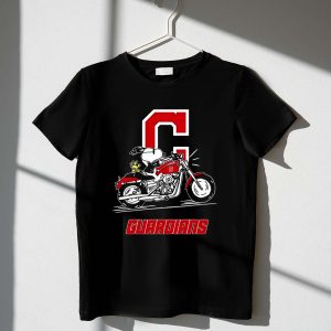 Snoopy And Woodstock Driving Motorbike Cleveland Guardians 1 T Shirt.jpg