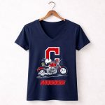 Snoopy And Woodstock Driving Motorbike Cleveland Guardians 5 Womens V Neck.jpg