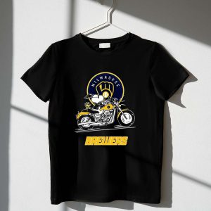 Snoopy And Woodstock Driving Motorbike Milwaukee Brewers 1 T Shirt 2.jpg