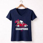 Snoopy And Woodstock Georgia Bulldogs Super Bowl Lvi Champions 5 Womens V Neck.jpg