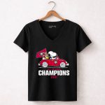 Snoopy And Woodstock Georgia Bulldogs Super Bowl Lvi Champions 7 Womens V Neck.jpg