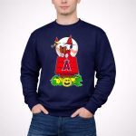 Snoopy And Woodstock Halloween Los Angeles Angels Baseball Pumpkin Scene 3 Sweatshirt.jpg