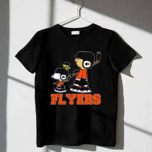 Snoopy And Woodstock In Philadelphia Flyers Hockey Gear With Flyers Shirt