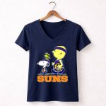 Snoopy And Woodstock In Phoenix Suns Basketball Jerseys 5 Womens V Neck