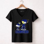 Snoopy And Woodstock In Vancouver Canucks Hockey Gear 7 Womens V Neck.jpg