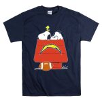 Snoopy And Woodstock Los Angeles Chargers Football Doghouse T Shirt 7
