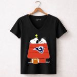 Snoopy And Woodstock Los Angeles Rams Doghouse Nfl Football 7 Womens V Neck