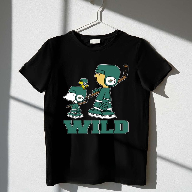 Snoopy And Woodstock Minnesota Wild Hockey Fans 1 T Shirt.jpg