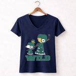 Snoopy And Woodstock Minnesota Wild Hockey Fans 5 Womens V Neck.jpg