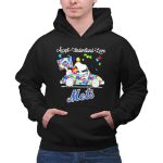 Snoopy And Woodstock New York Mets Driving Car Autism Accept Understand Loves 2 Hoodie
