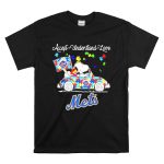 Snoopy And Woodstock New York Mets Driving Car Autism Accept Understand Loves T Shirt 6