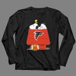 Snoopy And Woodstock On Atlanta Falcons Doghouse With Football 4 Long Sleeves