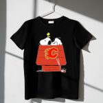 Snoopy And Woodstock On Calgary Flames Logo House 1 T Shirt.jpg