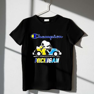 Snoopy And Woodstock On Car Champion Michigan Wolverines X Detroit Lions 1 T Shirt.jpg