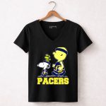 Snoopy And Woodstock Pacers Basketball Fans 6 Womens V Neck