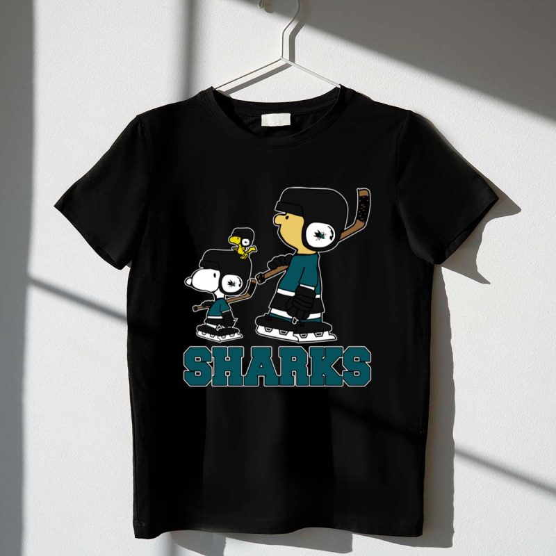 Snoopy And Woodstock San Jose Sharks Hockey Fans 1 T Shirt.jpg