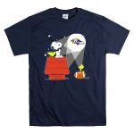 Snoopy And Woodstock With Baltimore Ravens Football And Logo Moon T Shirt 7