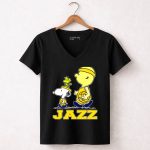 Snoopy And Woodstock With Basketball For Utah Jazz Fans 6 Womens V Neck