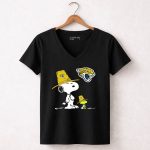 Snoopy And Woodstock With Jacksonville Jaguars Pilgrim Hats 7 Womens V Neck