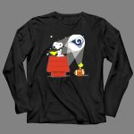 Snoopy And Woodstock With Los Angeles Rams Football Beam 4 Long Sleeves